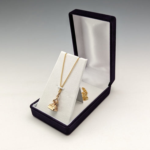 20世紀初頭頃 英国アンティーク 9ctゴールド& レッドストーンフォブ ネックレス